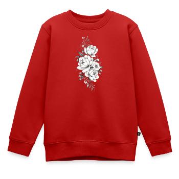 Zeitlose Graustufen-Floral - Kinder Premium Organic Sweatshirt - Rot - Vorne - AI Model Kid Female (0cm)