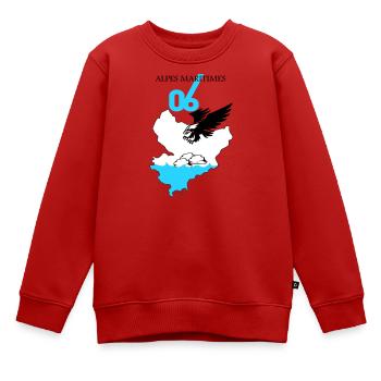 Alpes Maritimes - Sweat Premium enfant bio - rouge - Devant - AI Model Kid Female (0cm)