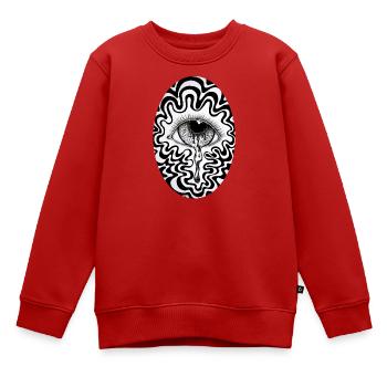 Auge - Kinder Premium Organic Sweatshirt - Rot - Vorne - AI Model Kid Female (0cm)