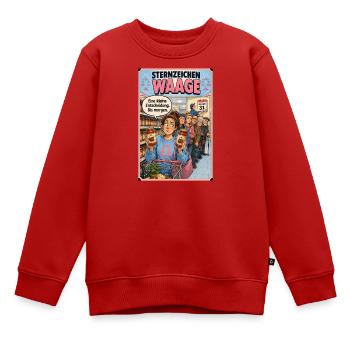 Sternzeichen Waage -  Humor für Unentschlossene - Kinder Premium Organic Sweatshirt - Rot - Vorne - AI Model Kid Female (0cm)