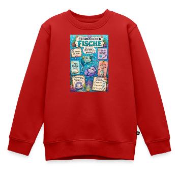 Sternzeichen Fische – Träumerisch und kreativ - Kinder Premium Organic Sweatshirt - Rot - Vorne - AI Model Kid Female (0cm)