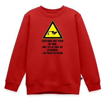 Angst vor dem Tanken - Kinder Premium Organic Sweatshirt - Rot - Vorne - AI Model Kid Female (0cm)
