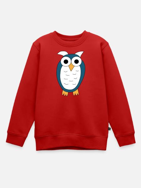 Eule blaue Eule - Kinder Premium Organic Sweatshirt - Rot