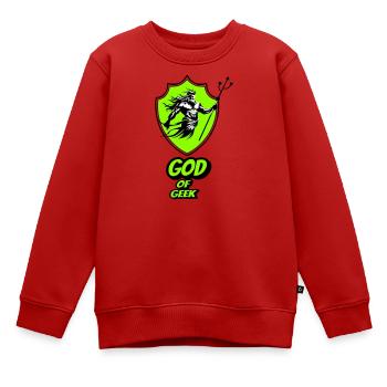 Gott des Geeks - Kinder Premium Organic Sweatshirt - Rot - Vorne - AI Model Kid Female (0cm)
