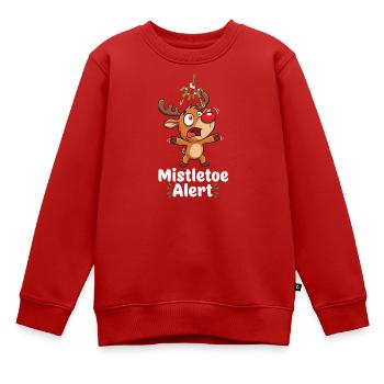 Rentier mit Mistelzweig - Kinder Premium Organic Sweatshirt - Rot - Vorne - AI Model Kid Female (0cm)