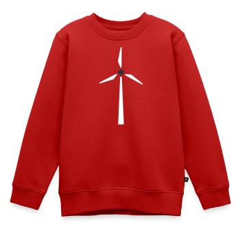 Éolienne, énergie éolienne, énergie - Sweat Premium enfant bio - rouge - Devant - AI Model Kid Female (0cm)