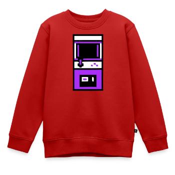 Nostalgischer Arcade Automat Gamer - Kinder Premium Organic Sweatshirt - Rot - Vorne - AI Model Kid Female (0cm)