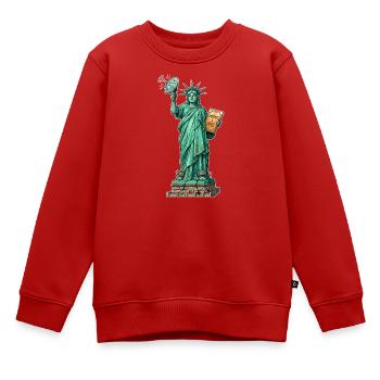 Statue de la Communication - Sweat Premium enfant bio - rouge - Devant - AI Model Kid Female (0cm)