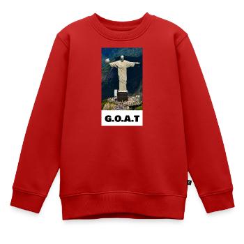 Icône du football GOAT Christ - Sweat Premium enfant bio - rouge - Devant - AI Model Kid Female (0cm)