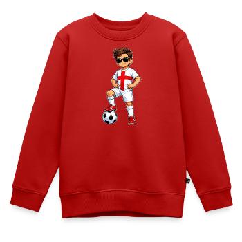 Soccer Boy Fan d’Angleterre Drapeau anglais - Sweat Premium enfant bio - rouge - Devant - AI Model Kid Female (0cm)