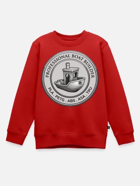 Professional Boat Builder – 3D Printing Emblem - Kids Premium Organic Sweatshirt - red