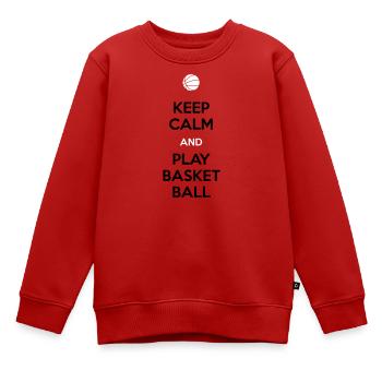 Joueur de basket - Sweat Premium enfant bio - rouge - Devant - AI Model Kid Female (0cm)