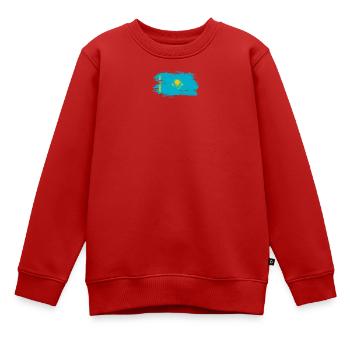 Kasachstan Flagge - Kinder Premium Organic Sweatshirt - Rot - Vorne - AI Model Kid Female (0cm)
