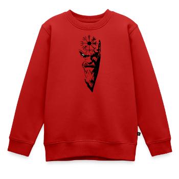 Odin - Kinder Premium Organic Sweatshirt - Rot - Vorne - AI Model Kid Female (0cm)