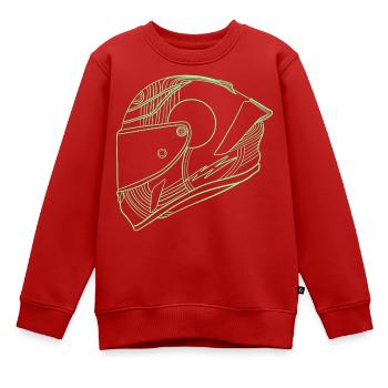 Helm - Kinder Premium Organic Sweatshirt - Rot - Vorne - AI Model Kid Female (0cm)