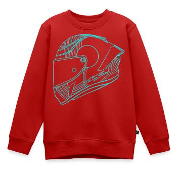 Helm - Kinder Premium Organic Sweatshirt - Rot - Vorne - AI Model Kid Female (0cm)