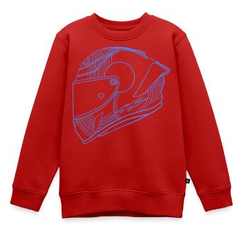 Helm - Kinder Premium Organic Sweatshirt - Rot - Vorne - AI Model Kid Female (0cm)