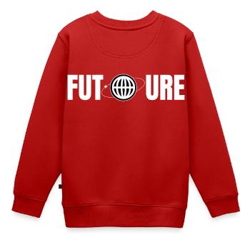Zukunftsglobus Icon Design - Kinder Premium Organic Sweatshirt - Rot - Hinten - AI Model Kid Female (0cm)