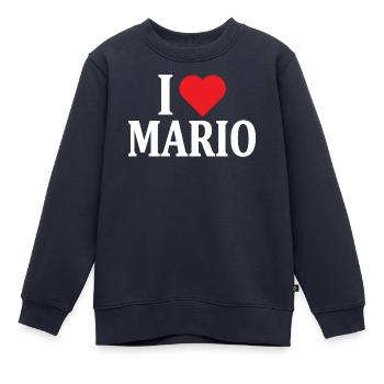 T-Shirt Ich liebe Mario T-Shirt Geschenkidee - Kinder Premium Organic Sweatshirt - Navy - Vorne - AI Model Kid Female (0cm)