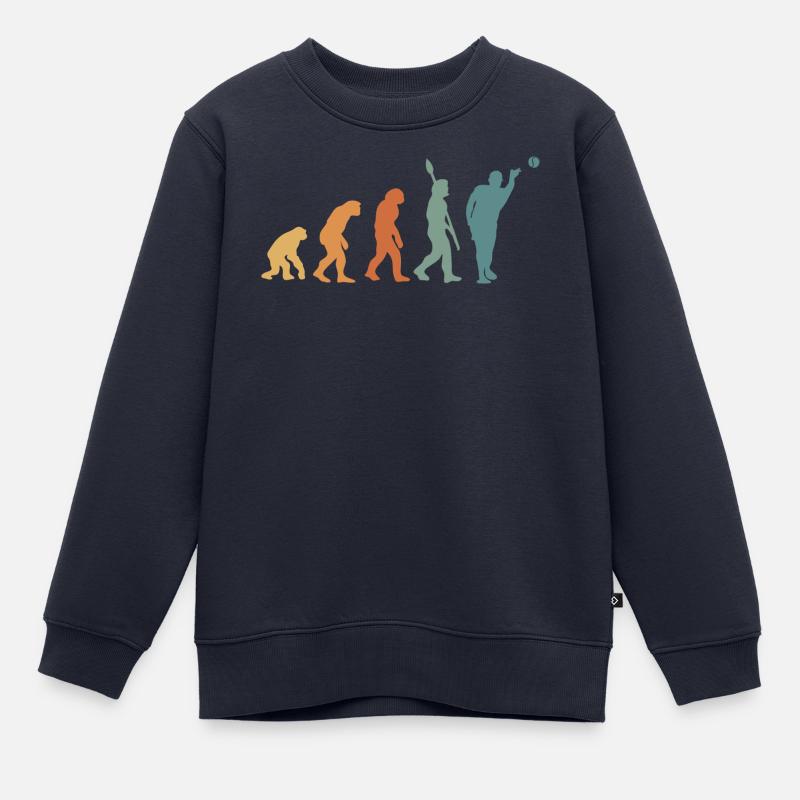Pétanque Evolution Retro - Kids Premium Organic Sweatshirt - navy