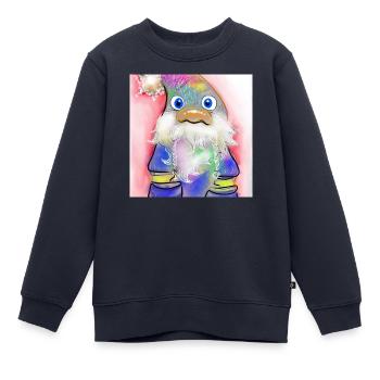 Bunter Weihnachtsmann mit Farbverlauf - Kinder Premium Organic Sweatshirt - Navy - Vorne - AI Model Kid Female (0cm)
