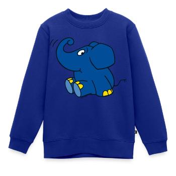Der Elefant - sitzend - Kinder Premium Organic Sweatshirt - Royalblau - Vorne - AI Model Kid Female (0cm)