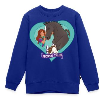 Schleich Horse Club Lisa & Storm Herzmotiv - Kinder Premium Organic Sweatshirt - Royalblau - Vorne - AI Model Kid Female (0cm)