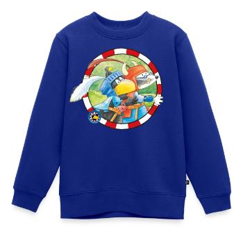 Der kleine Rabe Socke mit kleinen Dachs - Kinder Premium Organic Sweatshirt - Royalblau - Vorne - AI Model Kid Female (0cm)