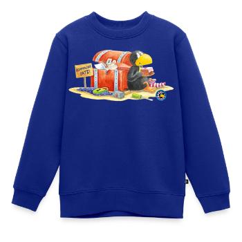 Der kleine Rabe Socke Schmackofatz - Kinder Premium Organic Sweatshirt - Royalblau - Vorne - AI Model Kid Female (0cm)