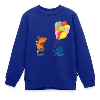Maus und Elefant mit Ballons - Kinder Premium Organic Sweatshirt - Royalblau - Vorne - AI Model Kid Female (0cm)