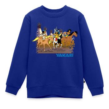 Yakari Tipis und Gruppe reitet aus - Kinder Premium Organic Sweatshirt - Royalblau - Vorne - AI Model Kid Female (0cm)