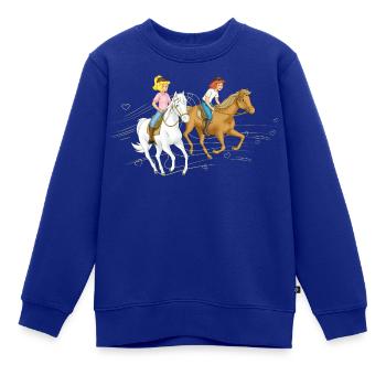 Bibi und Tina Reiten im Wind mit Herzen - Kinder Premium Organic Sweatshirt - Royalblau - Vorne - AI Model Kid Female (0cm)