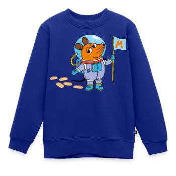 Maustronaut - Kinder Premium Organic Sweatshirt - Royalblau - Vorne - AI Model Kid Female (0cm)
