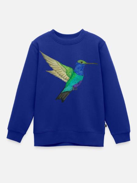 Kolibri Paradiesvogel - Kinder Premium Organic Sweatshirt - Royalblau