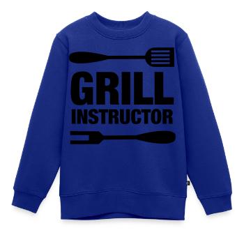 Grill Instructor grillen Barbecue Grillmeister - Kinder Premium Organic Sweatshirt - Royalblau - Vorne - AI Model Kid Female (0cm)