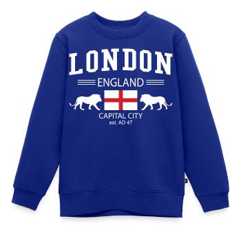 London - Kinder Premium Organic Sweatshirt - Royalblau - Vorne - AI Model Kid Female (0cm)