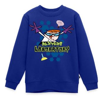 Dexters Labor - Kinder Premium Organic Sweatshirt - Royalblau - Vorne - AI Model Kid Female (0cm)
