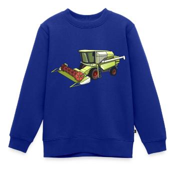 Mähdrescher Landmaschine Bauer Bauernhof - Kinder Premium Organic Sweatshirt - Royalblau - Vorne - AI Model Kid Female (0cm)