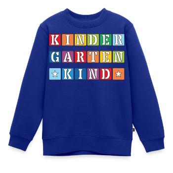 KINDERGARTENKIND - HORTKIND - KRIPPENKIND - Kinder Premium Organic Sweatshirt - Royalblau - Vorne - AI Model Kid Female (0cm)