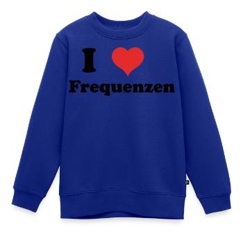 i love Frequenzen - Kinder Premium Organic Sweatshirt - Royalblau - Vorne - AI Model Kid Female (0cm)