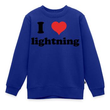 i love lightning - Kinder Premium Organic Sweatshirt - Royalblau - Vorne - AI Model Kid Female (0cm)