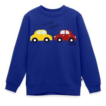 Kleines Auto Brumm I Design by Baddeldaddel - Kinder Premium Organic Sweatshirt - Royalblau - Vorne - AI Model Kid Female (0cm)