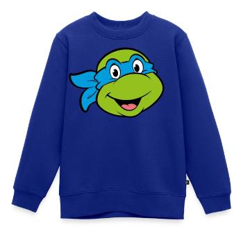 Teenage Mutant Ninja Turtles Leonardo Kostüm - Kinder Premium Organic Sweatshirt - Royalblau - Vorne - AI Model Kid Female (0cm)