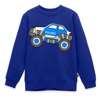 Monstertruck Polizei Kinder Polizeiauto Blaulicht - Kinder Premium Organic Sweatshirt - Royalblau - Vorne - AI Model Kid Female (0cm)