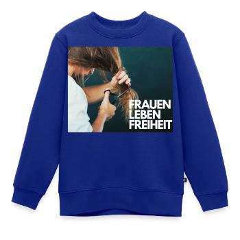 Frauen Leben Freiheit - Kinder Premium Organic Sweatshirt - Royalblau - Vorne - AI Model Kid Female (0cm)