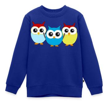 Drei kleine Eulen - Kinder Premium Organic Sweatshirt - Royalblau - Vorne - AI Model Kid Female (0cm)