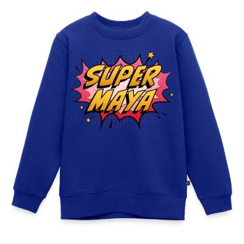 Super Maya - Kinder Premium Organic Sweatshirt - Royalblau - Vorne - AI Model Kid Female (0cm)