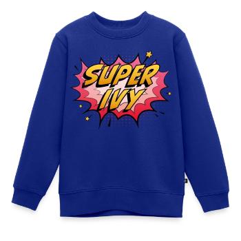 Super Efeu - Kinder Premium Organic Sweatshirt - Royalblau - Vorne - AI Model Kid Female (0cm)
