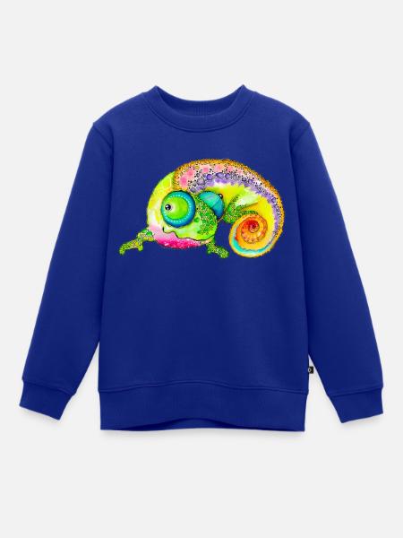 Ulani das Chamaeleon - Kinder Premium Organic Sweatshirt - Royalblau