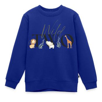 Wild Two Safari Second Birthday Geburtstag 2 - Kinder Premium Organic Sweatshirt - Royalblau - Vorne - AI Model Kid Female (0cm)